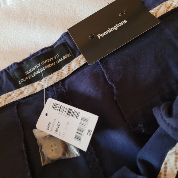 (Sz. 26) NWT NWT  Navy Blue  Capri - Picture 4 of 6